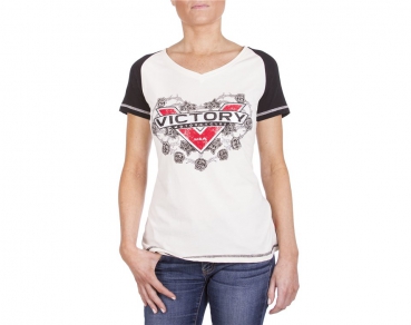 WOMENS ANTIQUE WHITE/BLACK ROSES TEE