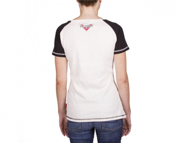 WOMENS ANTIQUE WHITE/BLACK ROSES TEE