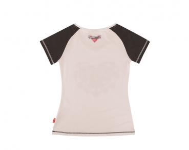 WOMENS ANTIQUE WHITE/BLACK ROSES TEE