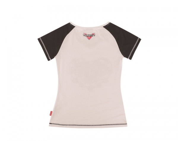WOMENS ANTIQUE WHITE/BLACK ROSES TEE